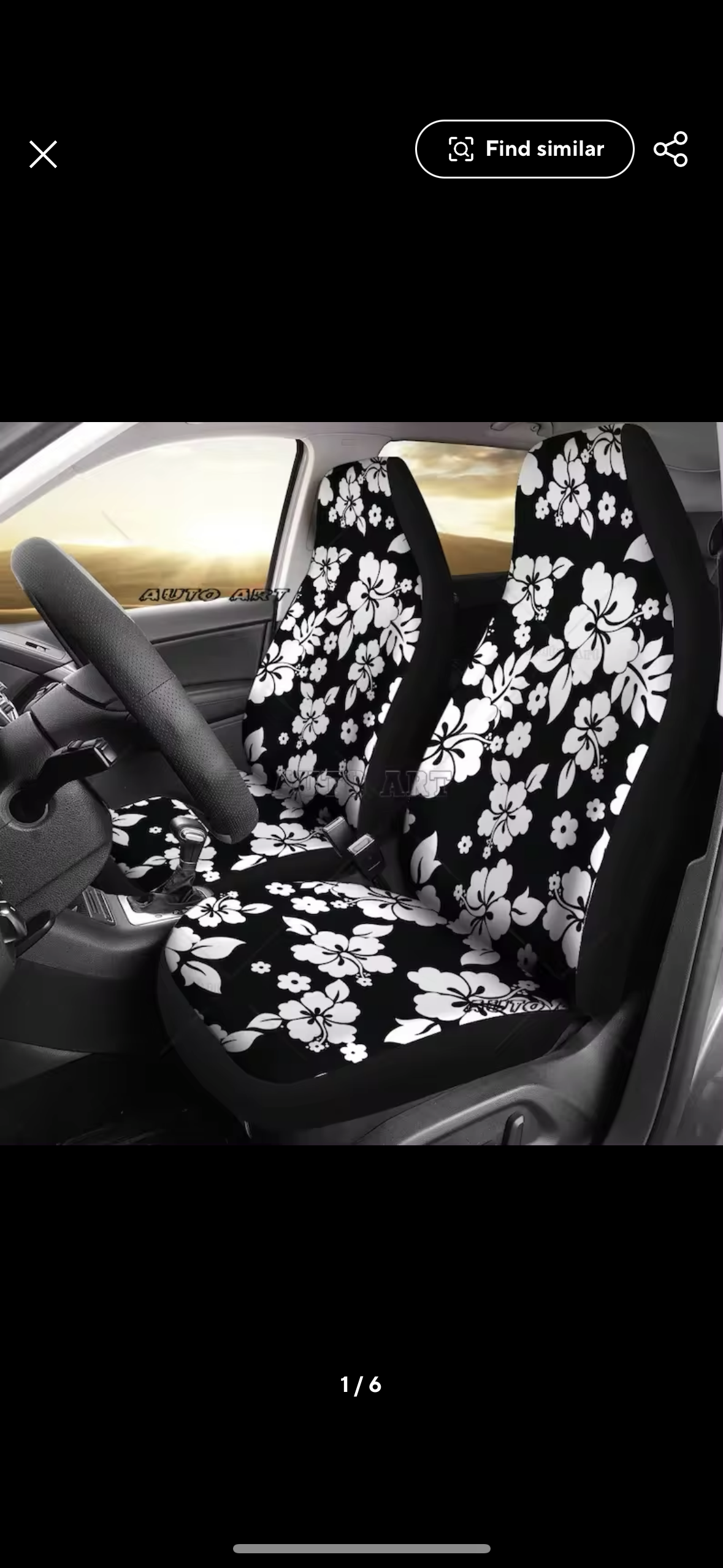 Boho Seat Cover ~ Black Blossom