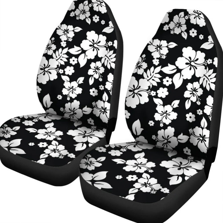 Boho Seat Cover ~ Black Blossom