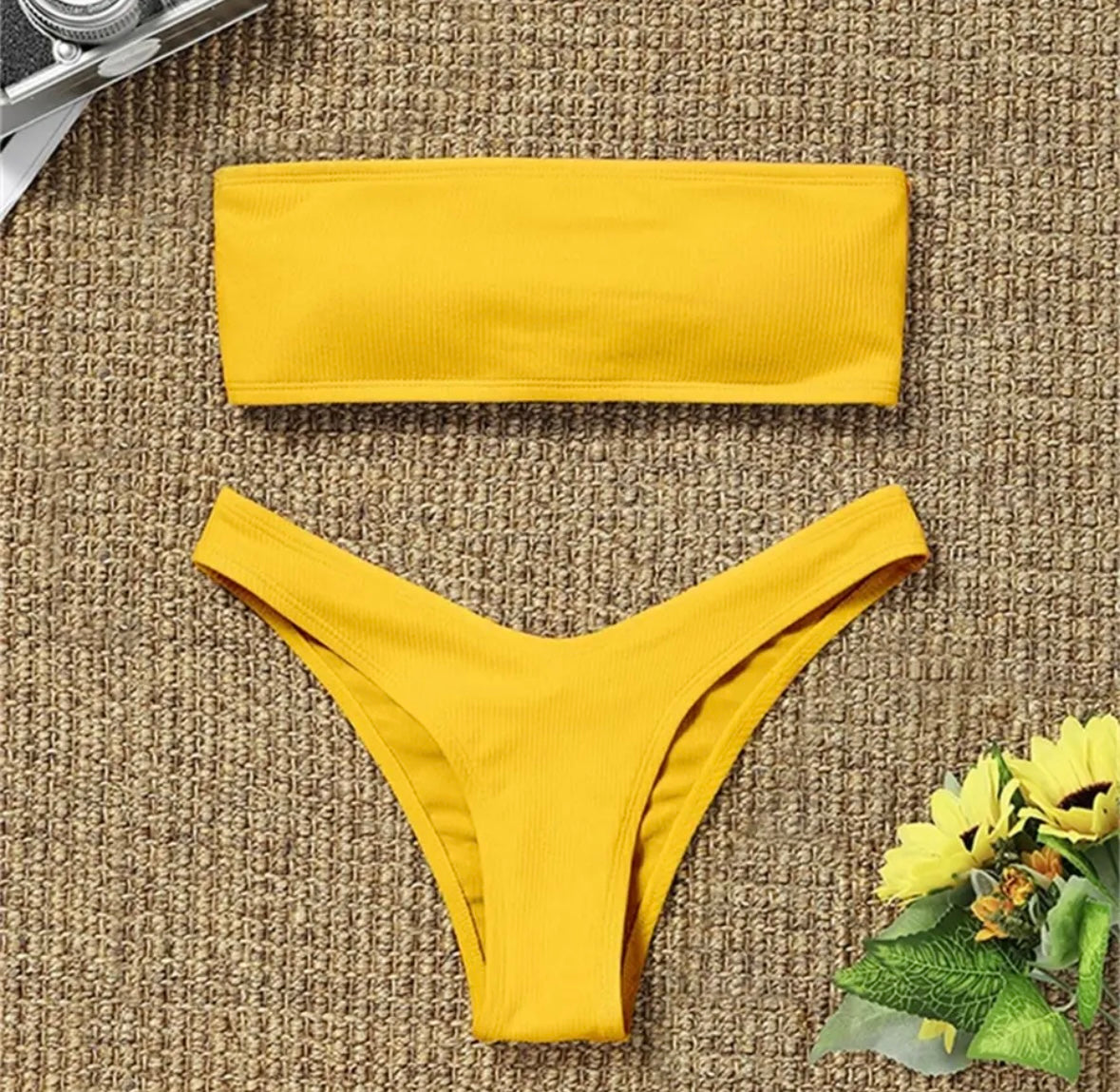 Strapless Bandeau Bikini ~ Yellow