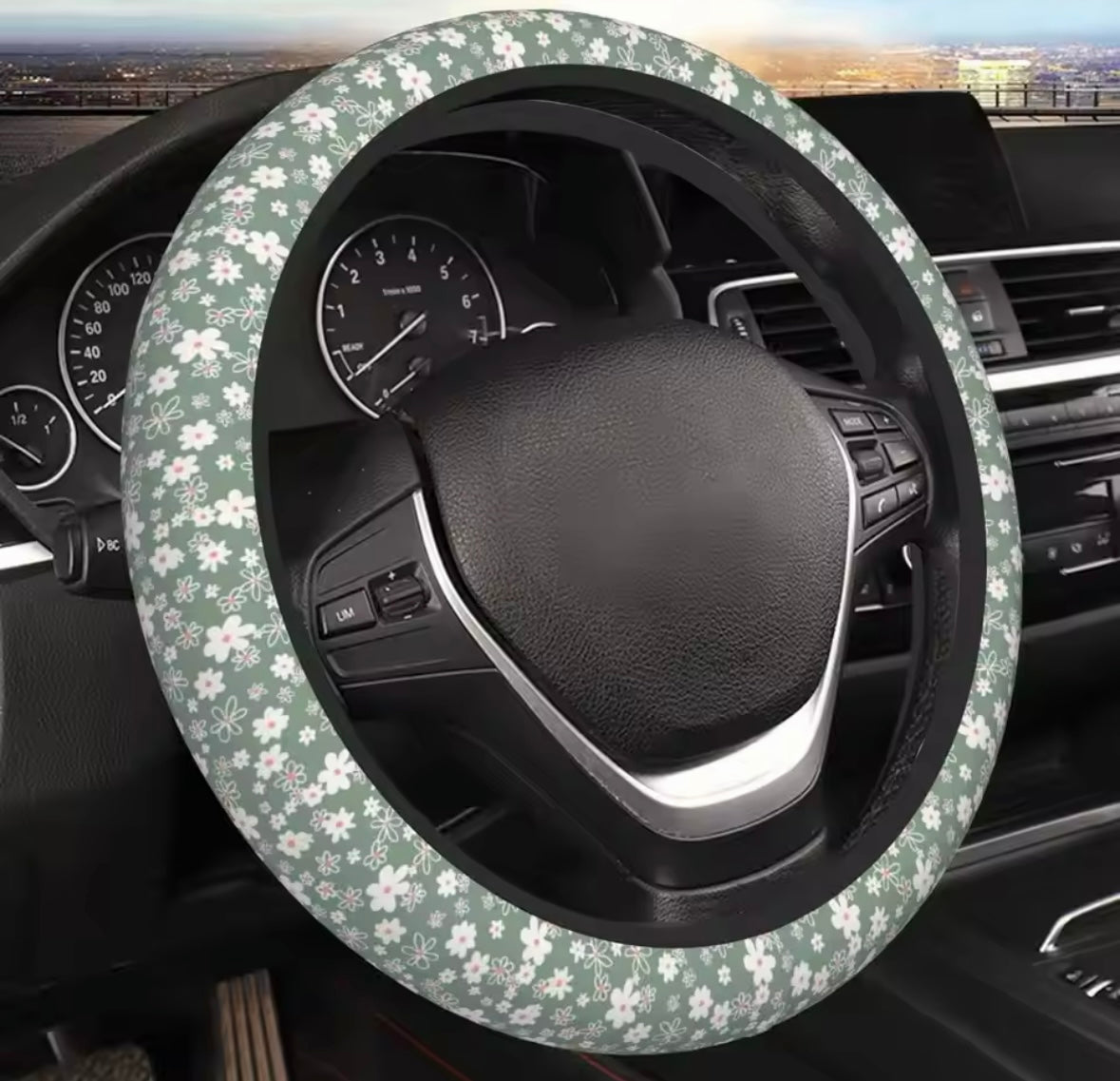 Boho Steering Wheel Cover ~ Sage Green