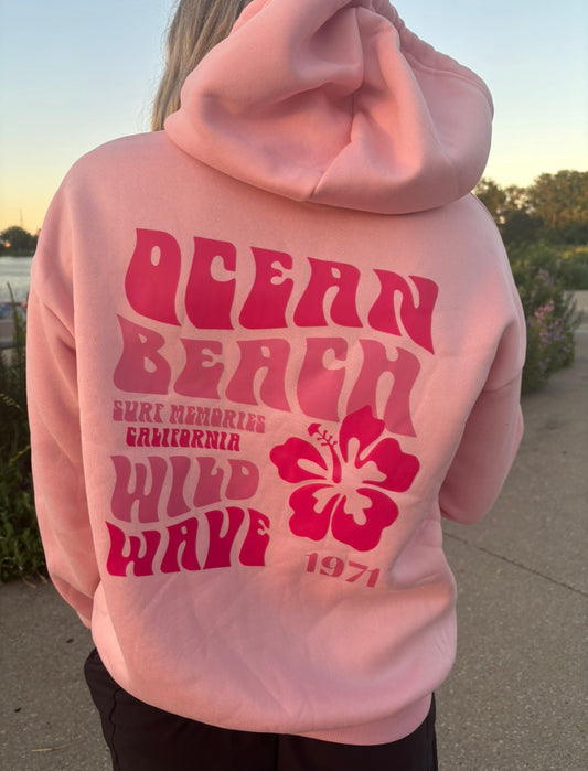 Ocean Beach Wild Wave 1971 Hoodie