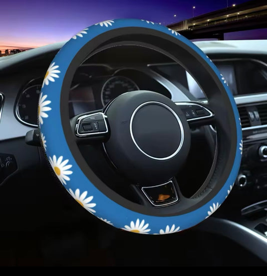 Boho Steering Wheel Cover ~ Blue